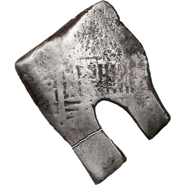 MEXICO, Mexico City, cob 8 reales, Charles II, assayer not visible, very odd shape with small piece 