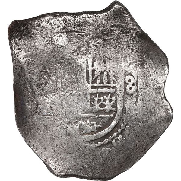 MEXICO, Mexico City, cob 8 reales, Charles II, assayer not visible.