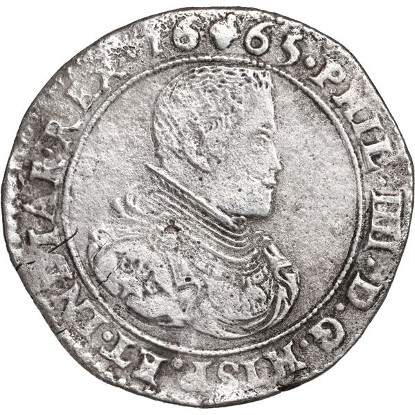 NETHERLANDS (Spanish), Brabant, Brussels mint, portrait ducatoon, Philip IV, 1665.
