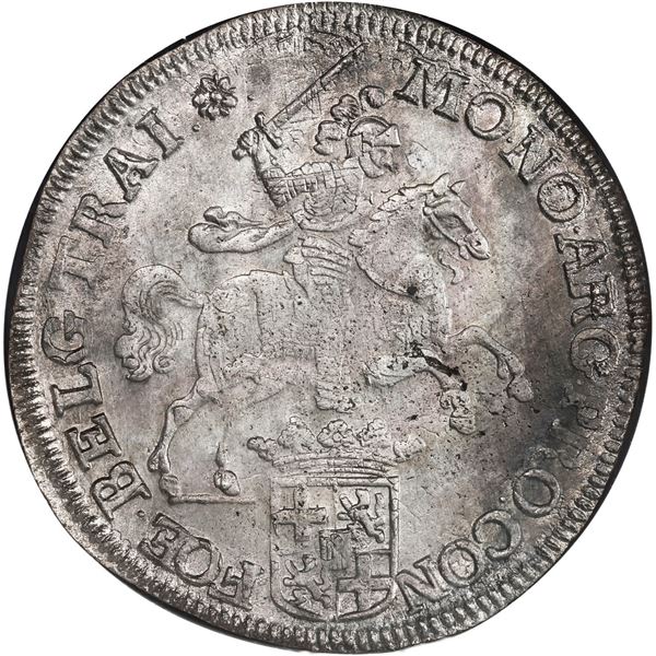 NETHERLANDS (United), Utrecht, "rider" ducatoon, 1711, NGC AU details / saltwater damage (Shipwreck 