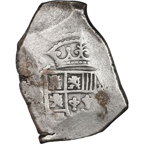 MEXICO, Mexico City, cob 8 reales, (1714-15) (J), new-style shield, old-style cross.