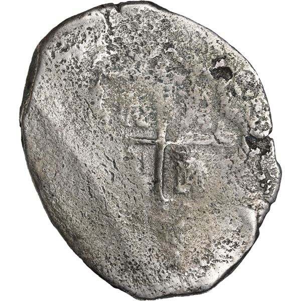 MEXICO, Mexico City, cob 8 reales, (1714-15) (J), new-style shield, old-style cross.