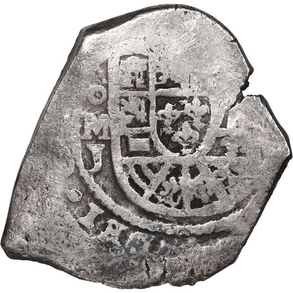 MEXICO, Mexico City, cob 8 reales, (1714-15) J, new-style shield and cross, "thumbprint" on cross, e