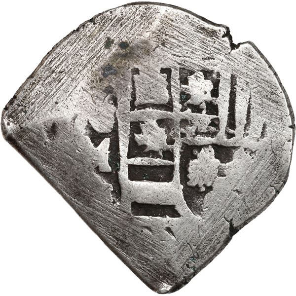 MEXICO, Mexico City, cob 4 reales, (1712-14) J, obverse struck from 8R die, "cabo de barra" flan.