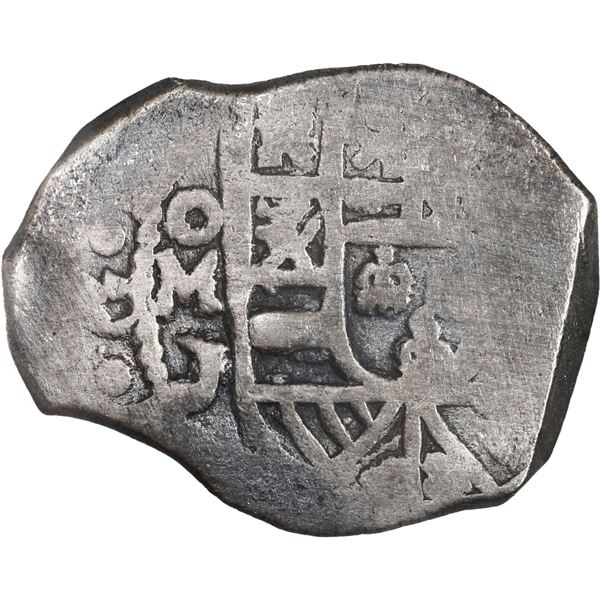 MEXICO, Mexico City, cob 4 reales, (1712-14) J, obverse struck from 8R die.