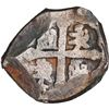 Image 2 : MEXICO, Mexico City, cob 4 reales "greenie," (1714-15) (J), new-style shield, old-style cross, encru