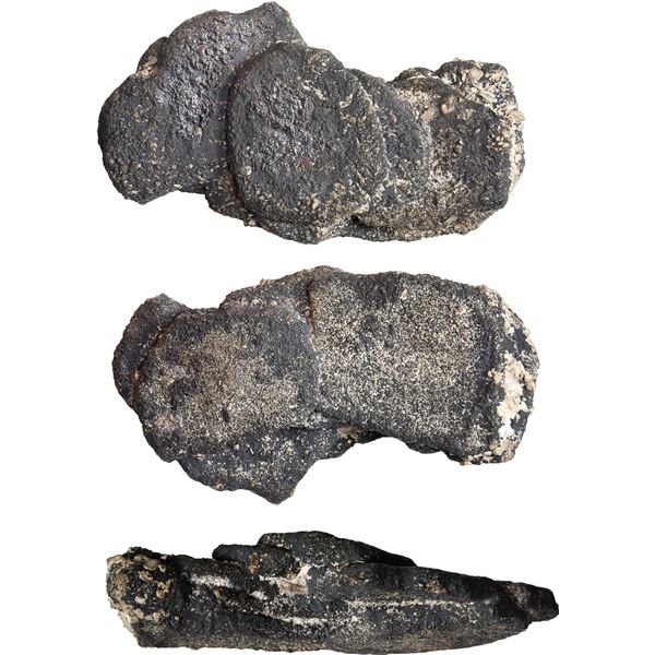 MEXICO, Mexico City, large clump of eight cob 8 reales, probably all Philip V, assayers not visible,