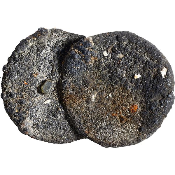 NETHERLANDS, mints uncertain, clump of two ducatoon "biscuits," dates not visible, encrusted as foun