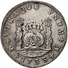 Image 1 : MEXICO, Mexico City, pillar 8 reales, Philip V, 1733 F, small crown, rare, NGC AU details / harshly 