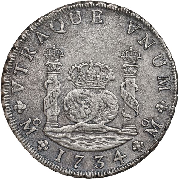 MEXICO, Mexico City, pillar 8 reales, Philip V, 1734 MF, ex-Jones.