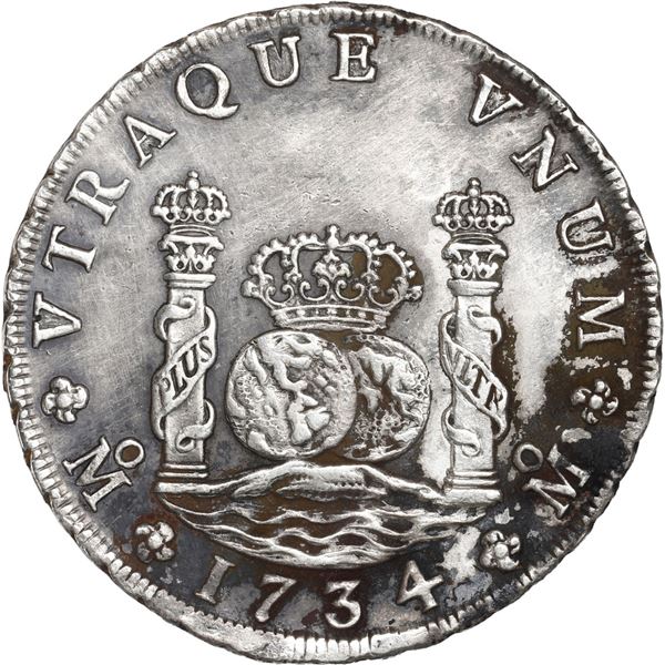 MEXICO, Mexico City, pillar 8 reales, Philip V, 1734 MF.