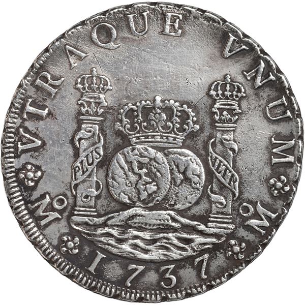 MEXICO, Mexico City, pillar 8 reales, Philip V, 1737 MF.