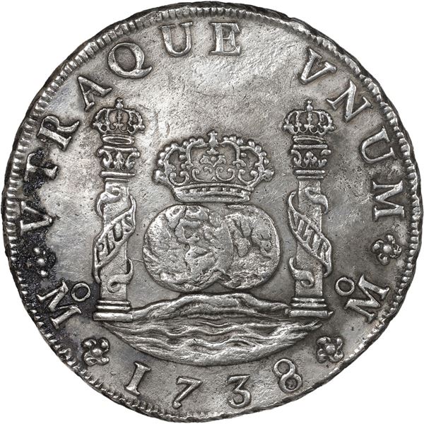 MEXICO, Mexico City, pillar 8 reales, Philip V, 1738 MF.