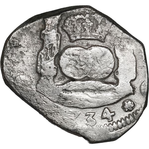 GUATEMALA, Guatemala City, cob 4 reales, 1734 J.