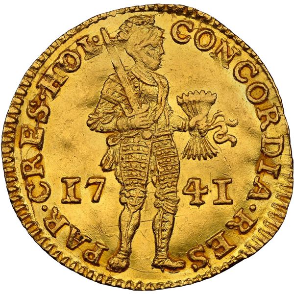 NETHERLANDS (United), Holland, gold ducat, 1741, unique from this wreck, NGC MS 61 (Shipwreck Blue L