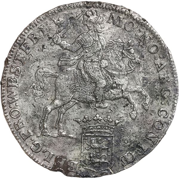 NETHERLANDS (United), Westfriesland, "rider" ducatoon, 1742.