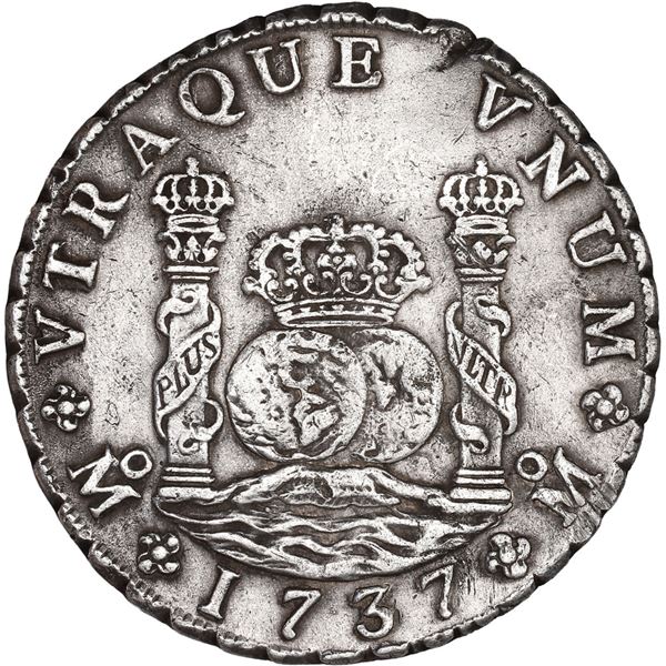 MEXICO, Mexico City, pillar 8 reales, Philip V, 1737 MF.