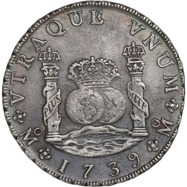 MEXICO, Mexico City, pillar 8 reales, Philip V, 1739 MF, ex-Bir.