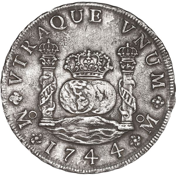 MEXICO, Mexico City, pillar 8 reales, Philip V, 1744 MF.