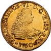 Image 1 : CHILE, Santiago, gold bust 4 escudos, Ferdinand VI, 1750/5 J, NGC MS 60 / La Luz (Shipwreck Blue Lab