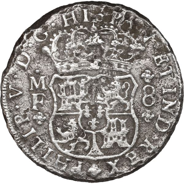 MEXICO, Mexico City, pillar 8 reales, Philip V, 1742 MF.