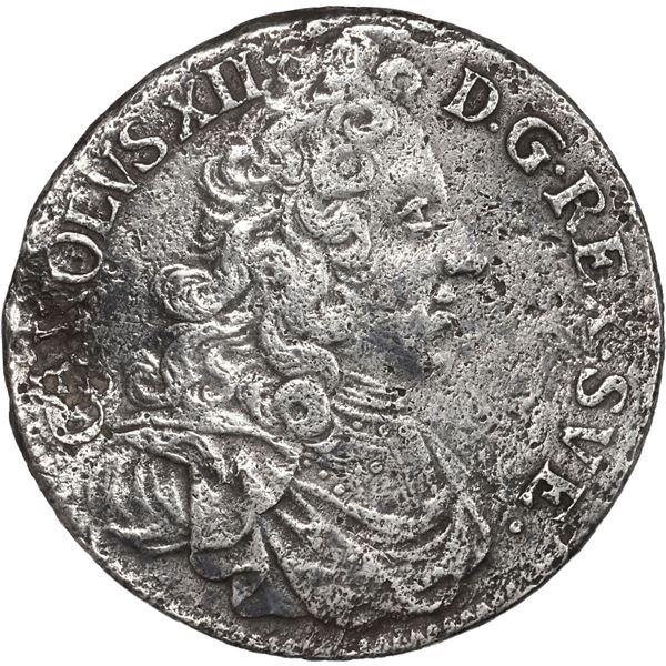 SWEDEN, Stockholm, 2 mark, Karl XII, 1701 HZ (Henrik Zedritz), the only silver coin found on this wr