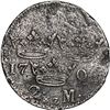 Image 2 : SWEDEN, Stockholm, 2 mark, Karl XII, 1701 HZ (Henrik Zedritz), the only silver coin found on this wr