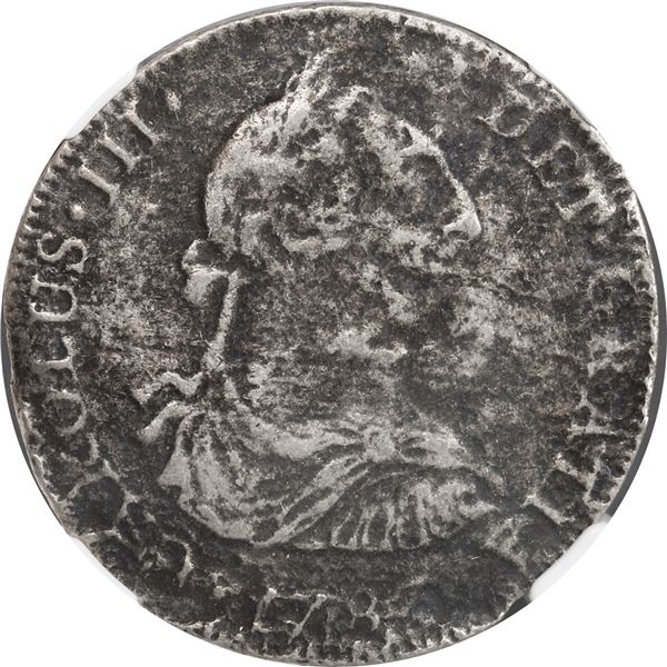 MEXICO, Mexico City, bust 4 reales, Charles III, 1783 FF, rare, NGC Genuine (El Cazador Shipwreck La
