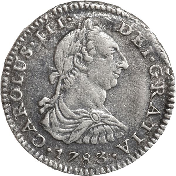 MEXICO, Mexico City, bust 1 real, Charles III, 1783 FF.