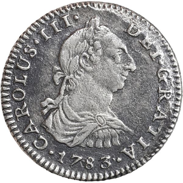 MEXICO, Mexico City, bust 1 real, Charles III, 1783 FF.