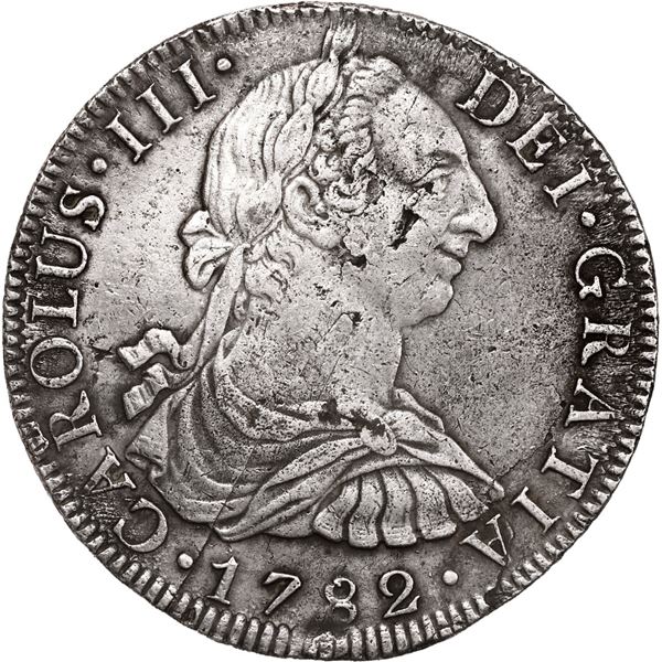 MEXICO, Mexico City, bust 8 reales, Charles III, 1782 FF.