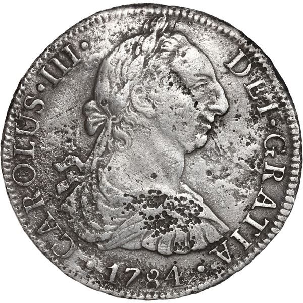 MEXICO, Mexico City, bust 8 reales, Charles III, 1784 FM.