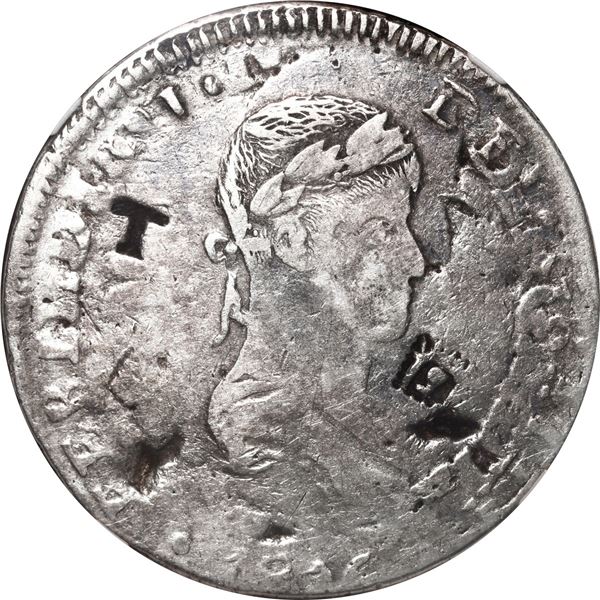 MEXICO (War of Independence), Chihuahua, bust 8 reales, Ferdinand VII, 1816 RP, struck over a cast C