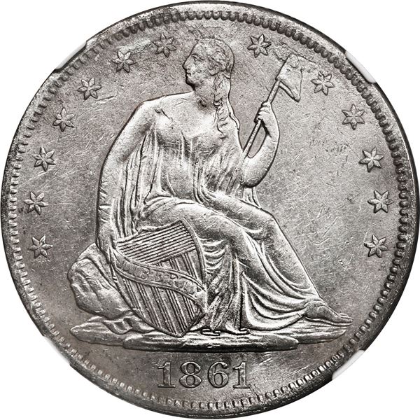 UNITED STATES, Philadelphia mint, Seated Liberty half dollar, 1861, NGC Shipwreck Effect (SS Republi