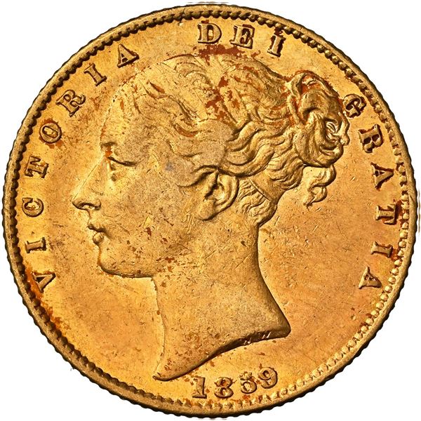 GREAT BRITAIN, London, gold sovereign, Victoria (young head), 1859, NGC (Shipwreck Blue Label), ex-C