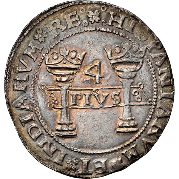 MEXICO, Mexico City, 4 reales, Charles-Joanna, "Early Series," assayer P to right, mintmark M to lef