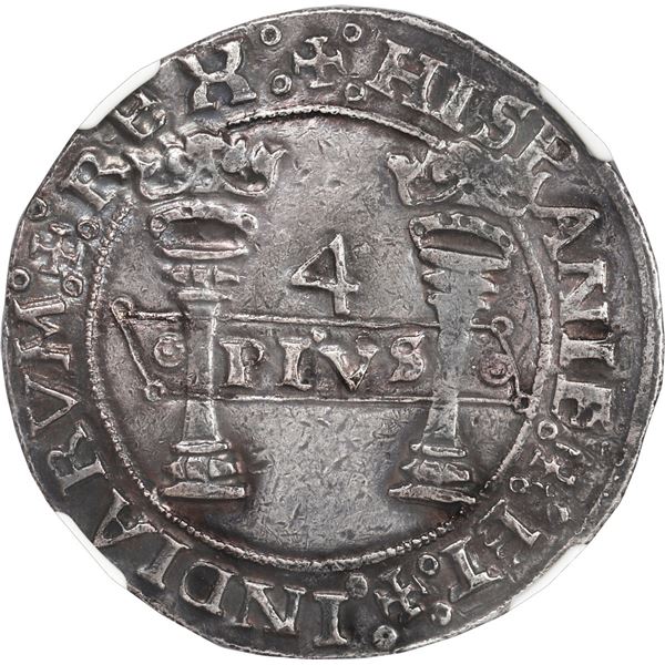 MEXICO, Mexico City, 4 reales, Charles-Joanna, "Early Series," assayer P to right, mintmark M to lef