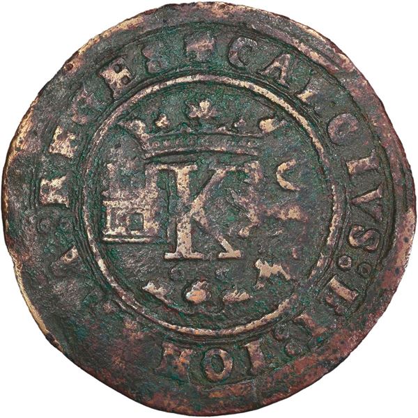 MEXICO, Mexico City, copper 4 maravedís, Charles-Joanna, "Late Series," no assayer (period of assaye