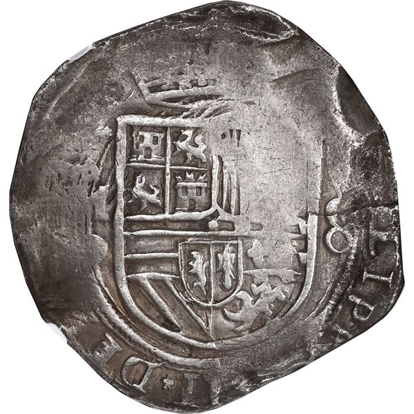 MEXICO, Mexico City, cob 8 reales, Philip II, assayer O below mintmark oM to left, denomination 8 to