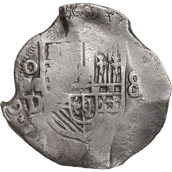 MEXICO, Mexico City, cob 8 reales, Philip IV, assayer D (1620s).