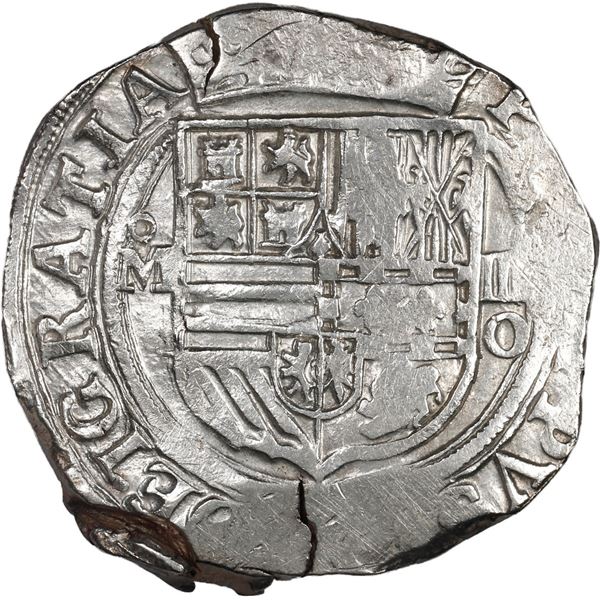 MEXICO, Mexico City, cob 4 reales, Philip II, assayer O below denomination IIII to right, mintmark o
