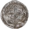 Image 2 : PERU, Lima, cob 8 reales, Philip II, assayer Diego de la Torre, P-8 (flat top) to left, *-oD to righ