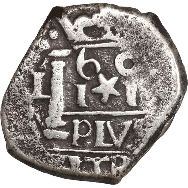 PERU, Lima, cob 1 real, 1660 (V), mintmark L to left, date 60 over I*I above PLVS / VLTRA in middle,