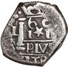 Image 1 : PERU, Lima, cob 1 real, 1660 (V), mintmark L to left, date 60 over I*I above PLVS / VLTRA in middle,