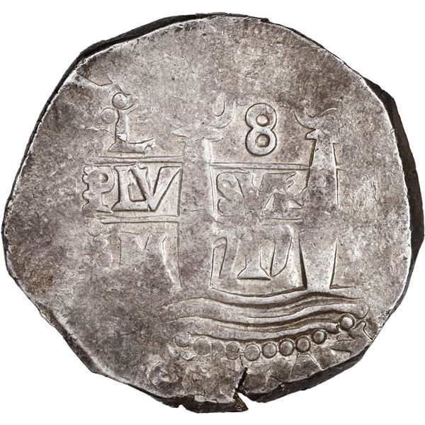 PERU, Lima, cob 8 reales, 1717 M, ex-Ugaz.