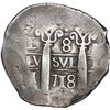 Image 1 : PERU, Lima, cob 8 reales, 1718 M, cross-of-five-dots at top, ex-Ugaz, Goepfert Plate.