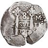 Image 1 : PERU, Lima, cob 8 reales, 1720 M, cross-of-five-dots at top, ex-Ugaz.