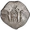 Image 1 : PERU, Lima, cob 8 reales, 1731 N, cross-of-five-dots at top, ex-Ugaz.