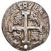 Image 2 : PERU, Lima, cob 8 reales Royal (galano), 1738/7 N, cross-of-five-dots at top, unique, NGC XF details