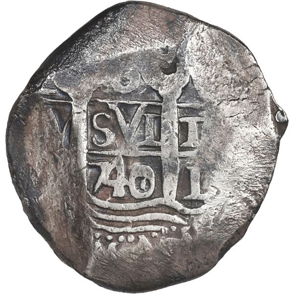 PERU, Lima, cob 8 reales, 1740/39 V, ex-Ugaz.